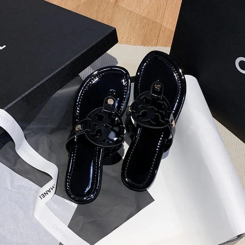 Tory Burch Miller Thong Sandals in Black product thumbnail view 2