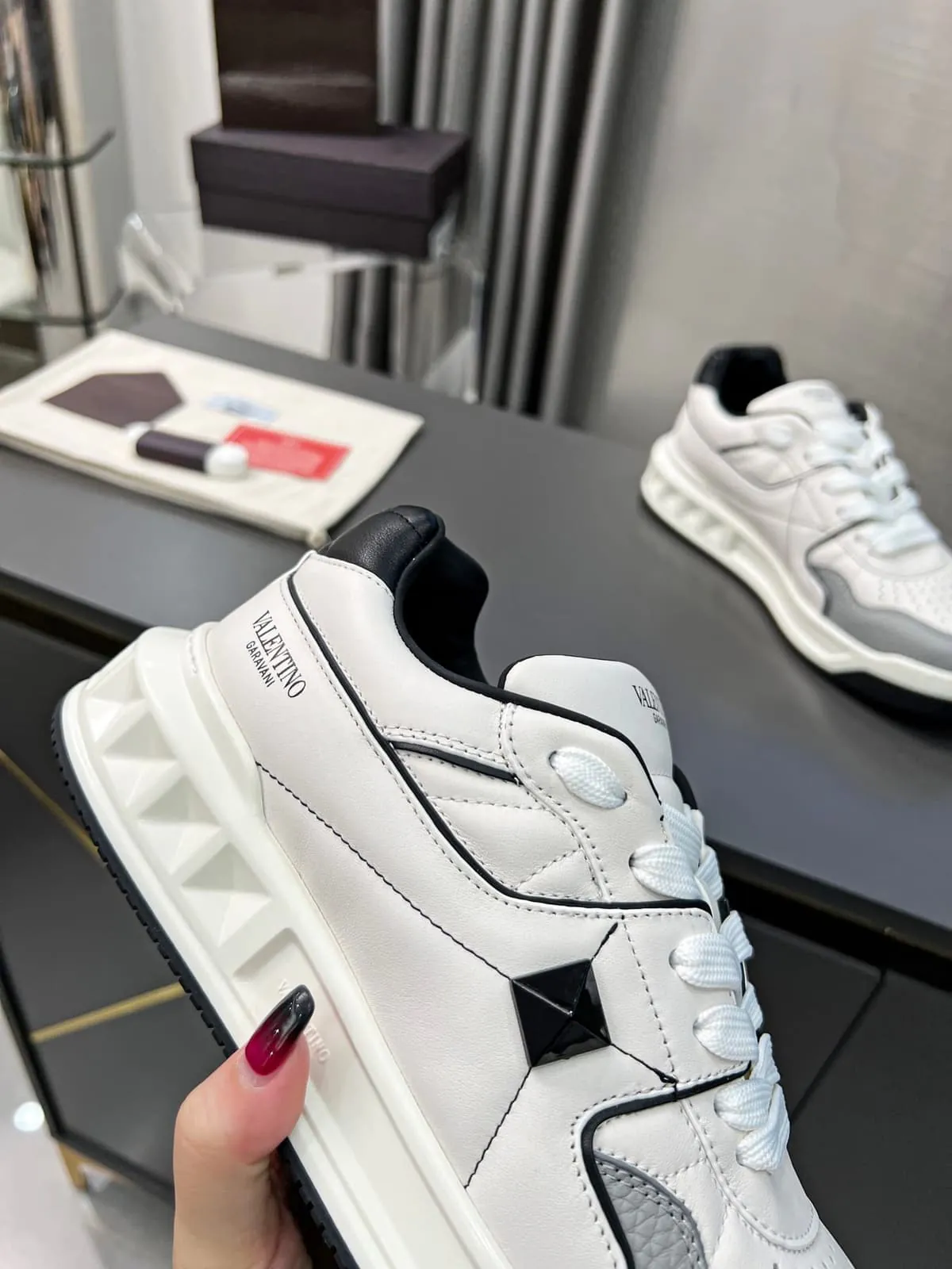 One Stud Sneaker in Grey product thumbnail view 4